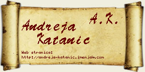 Andreja Katanić vizit kartica
